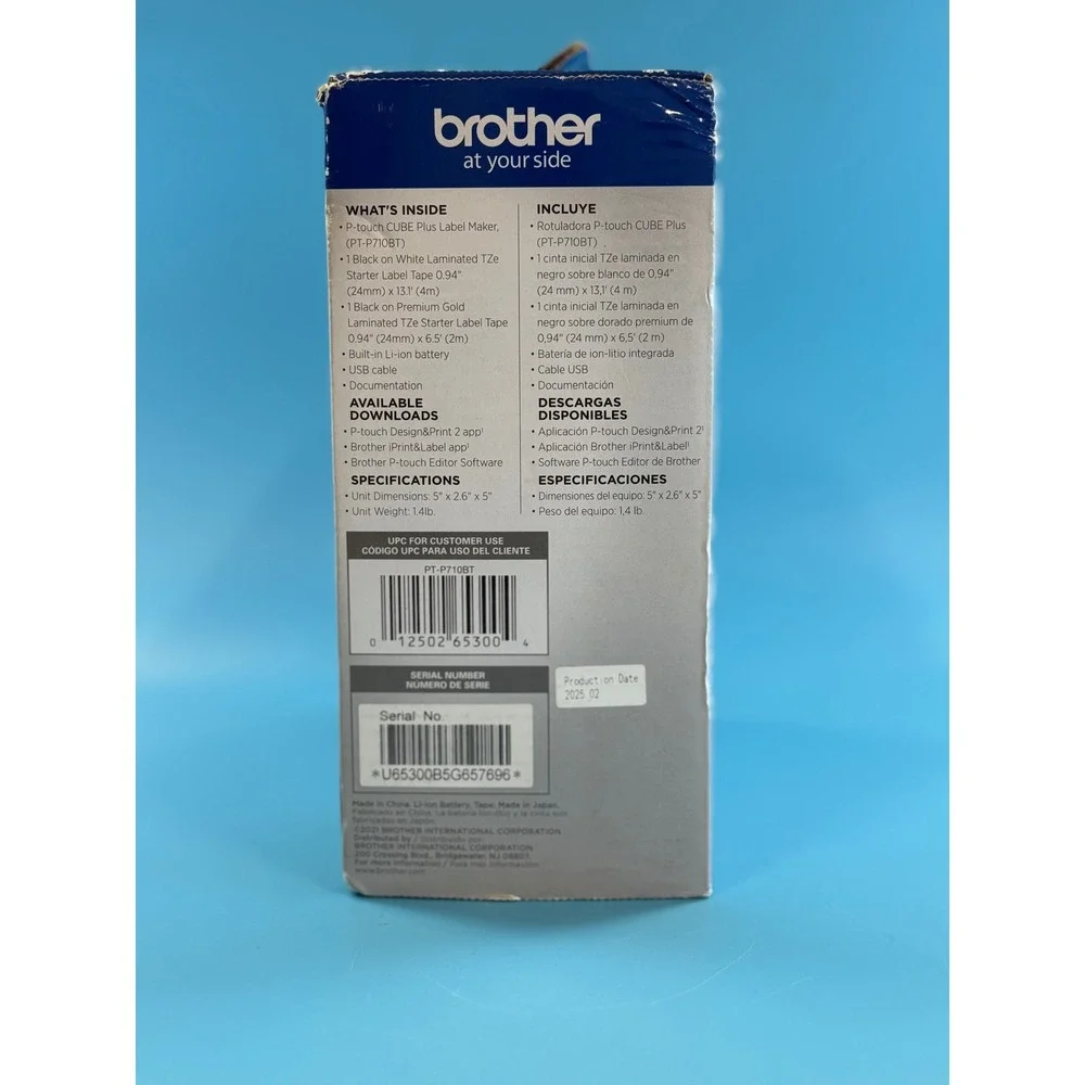 Brother P-Touch CUBE Plus PT-P710BT Bluetooth Label Maker New